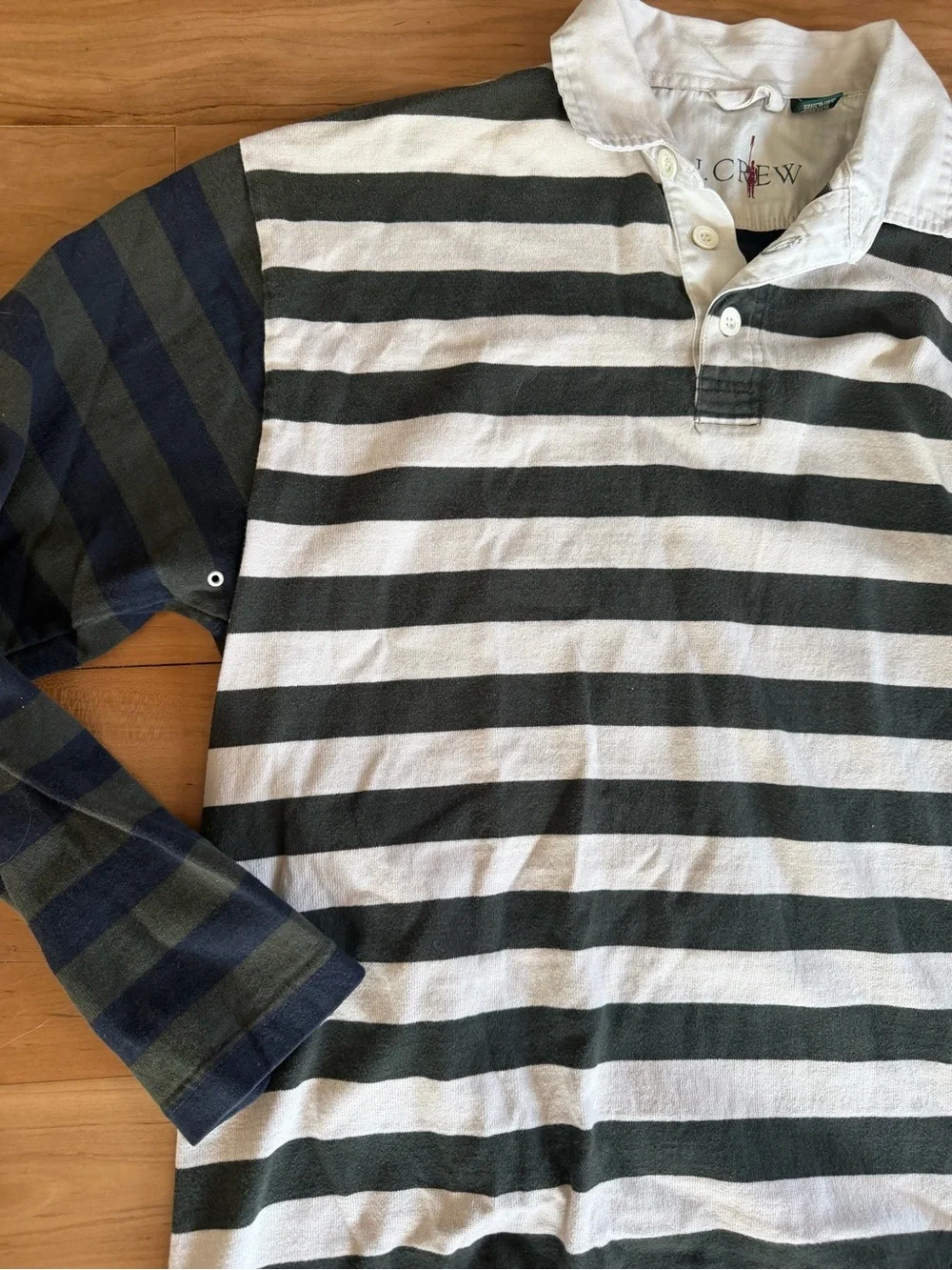 J. Crew RARE Oarsman Polo Rugby Collared Long Sleeve Striped 1992 Large Shirt